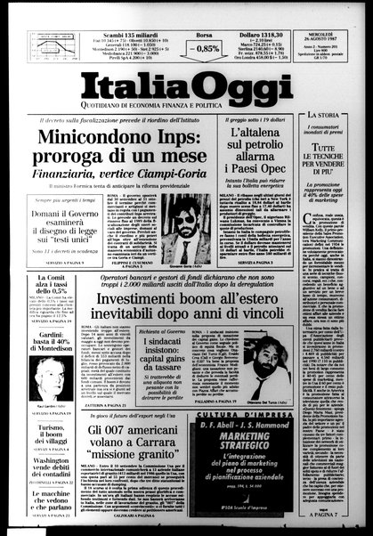 Italia oggi : quotidiano di economia finanza e politica